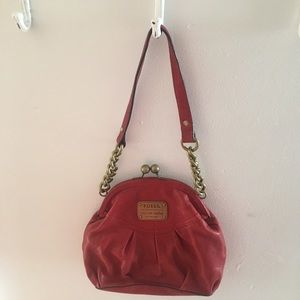 Fossil vintage style red handbag